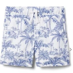 Janie and Jack NWT 2T Tropical Toule Blue and White Swim Shorts